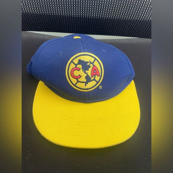 Fan Ink Officially Licensed Club America Soccer Hat Snap Back Blue Yellow - Picture 1 of 8